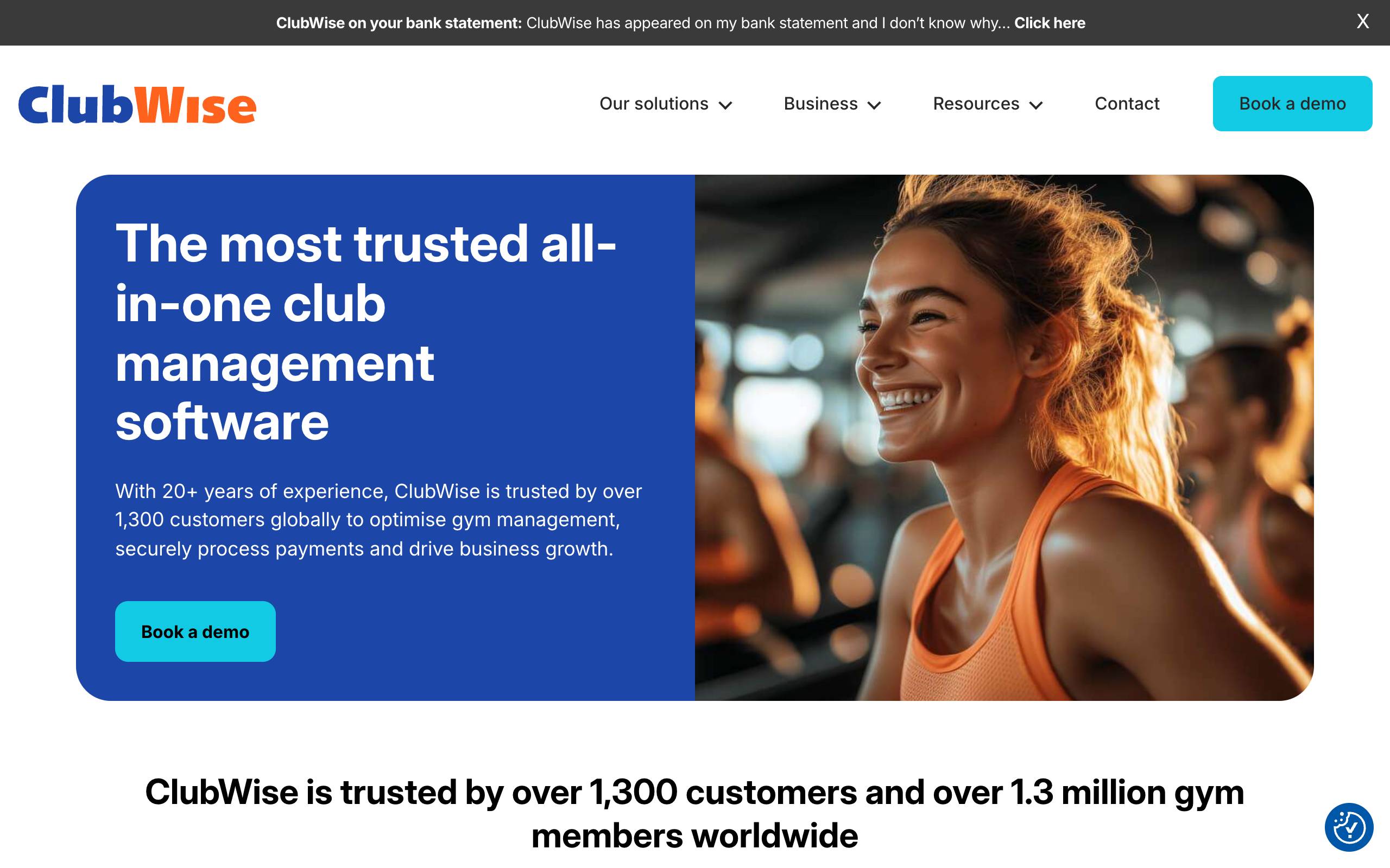 ClubWise's homepage