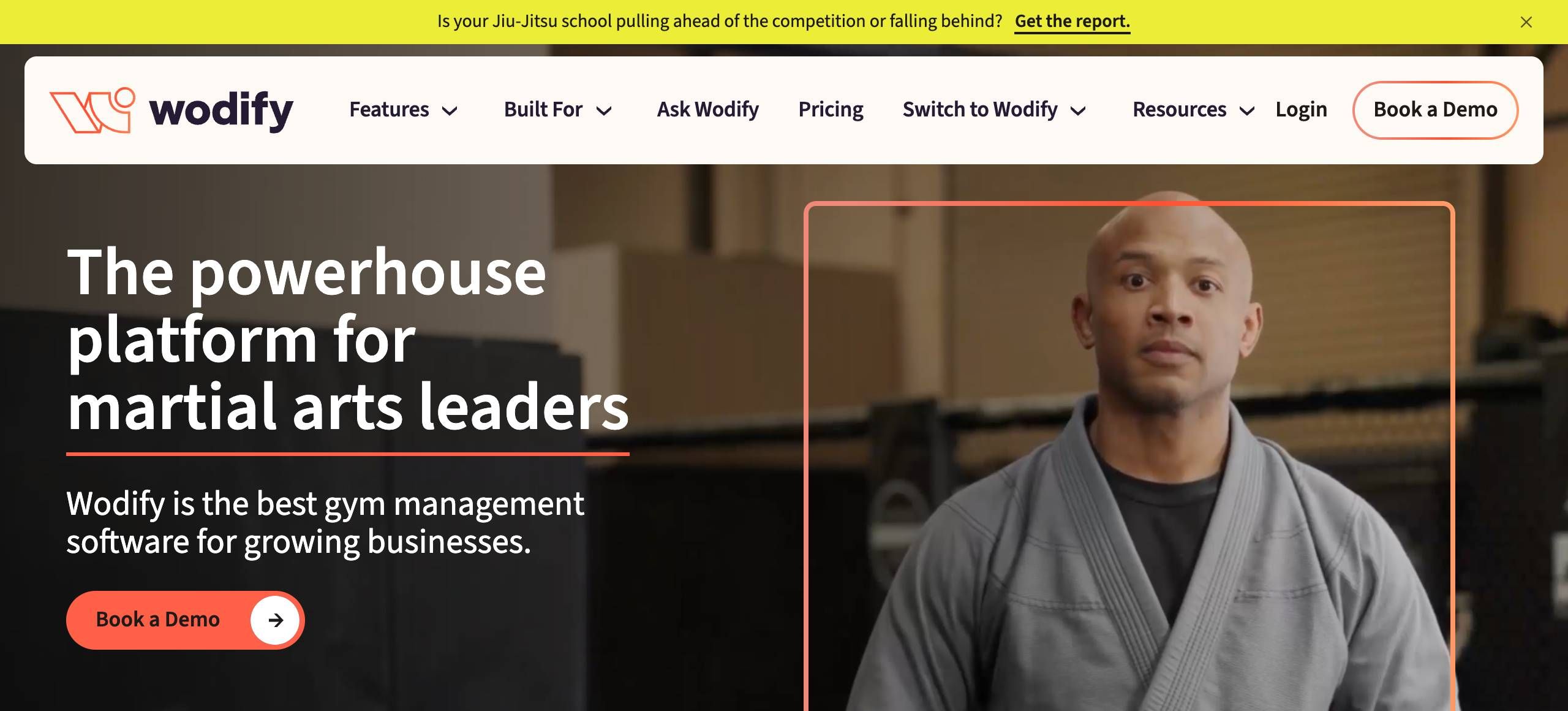 Wodify's homepage
